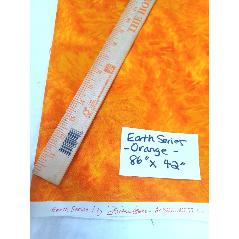 Earth Series Swirl Orange Sewing Craft Quilt Fabric 1 Pc 86